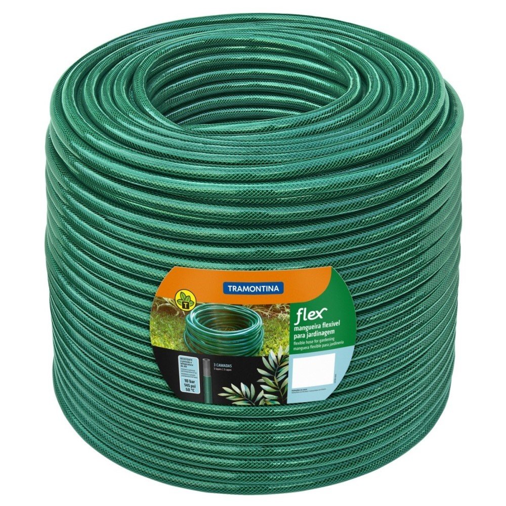 MANGUEIRA FLEX TRANCADA VERDE 1/2" VD 20M