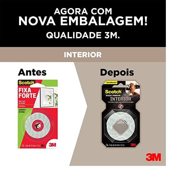 FITA DUPLA FACE FIXA FORTE 19MMX2M - 3M