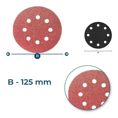 LIXA DISCO VELCRO PERFURADO G150 - 125MM