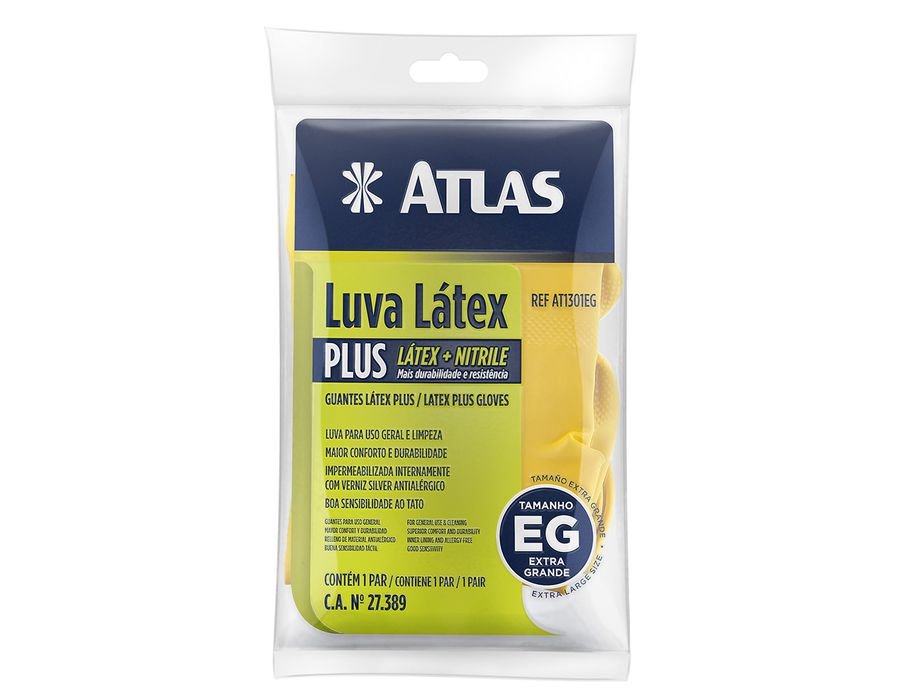 LUVA LATEX PLUS MEDIA AMARELA
