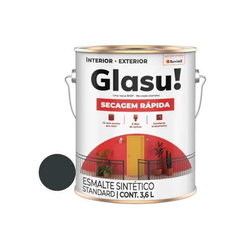 TINTA GLASU ESM PRETO FOSCO 3,6L SEC. RAPIDA