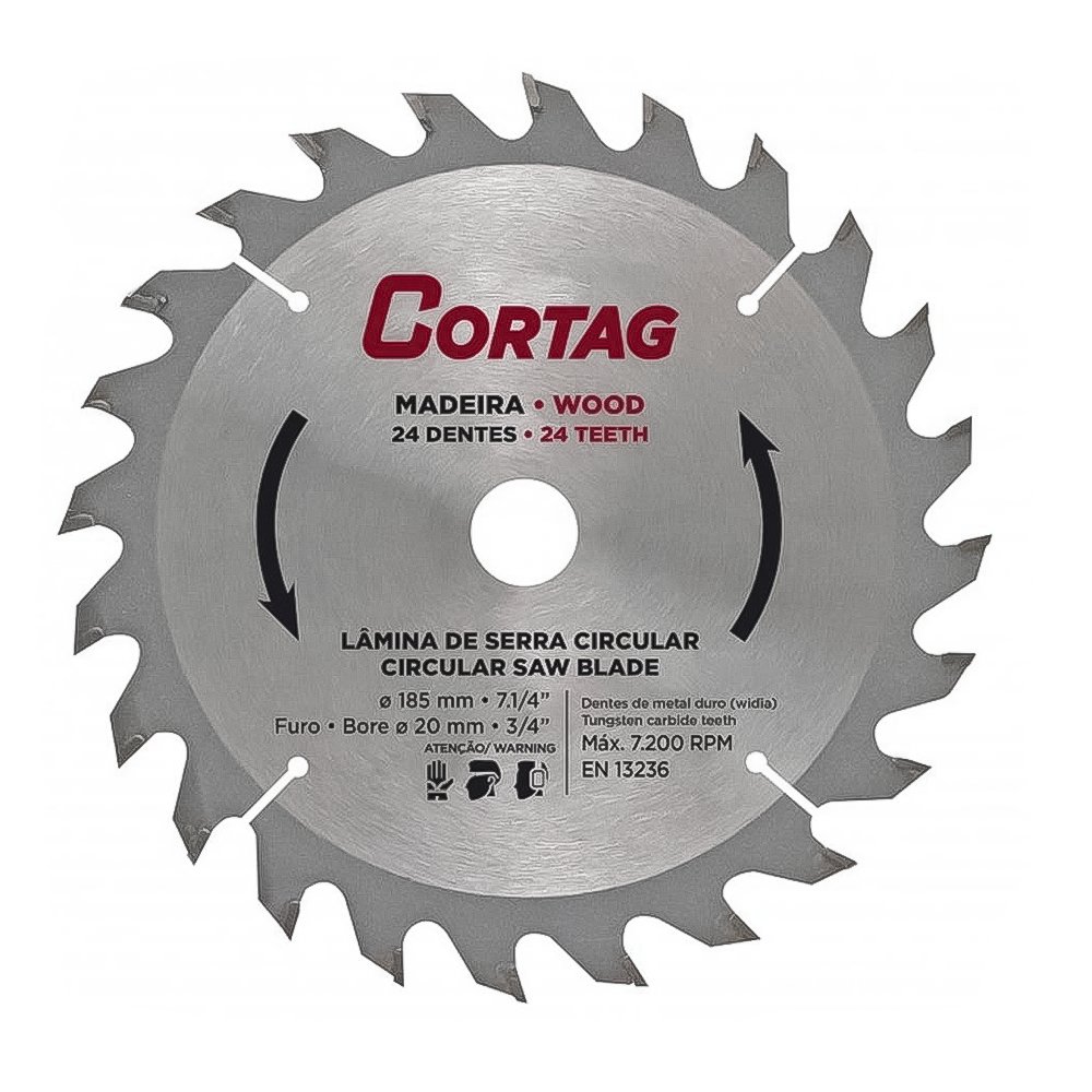DISCO SERRA CIRCULAR 185MM X 24D CORTAG