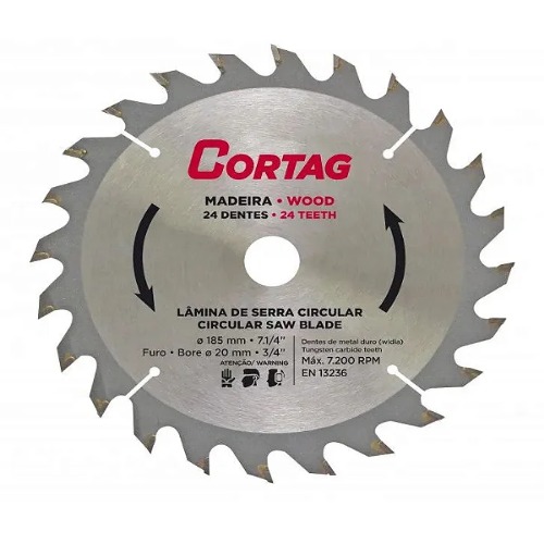 DISCO SERRA CIRCULAR 185MM X 24D CORTAG