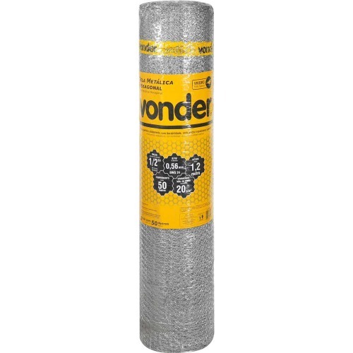 TELA HEX VIVEIRO 1/2" BWG 24 X 1,20 X 50,00M