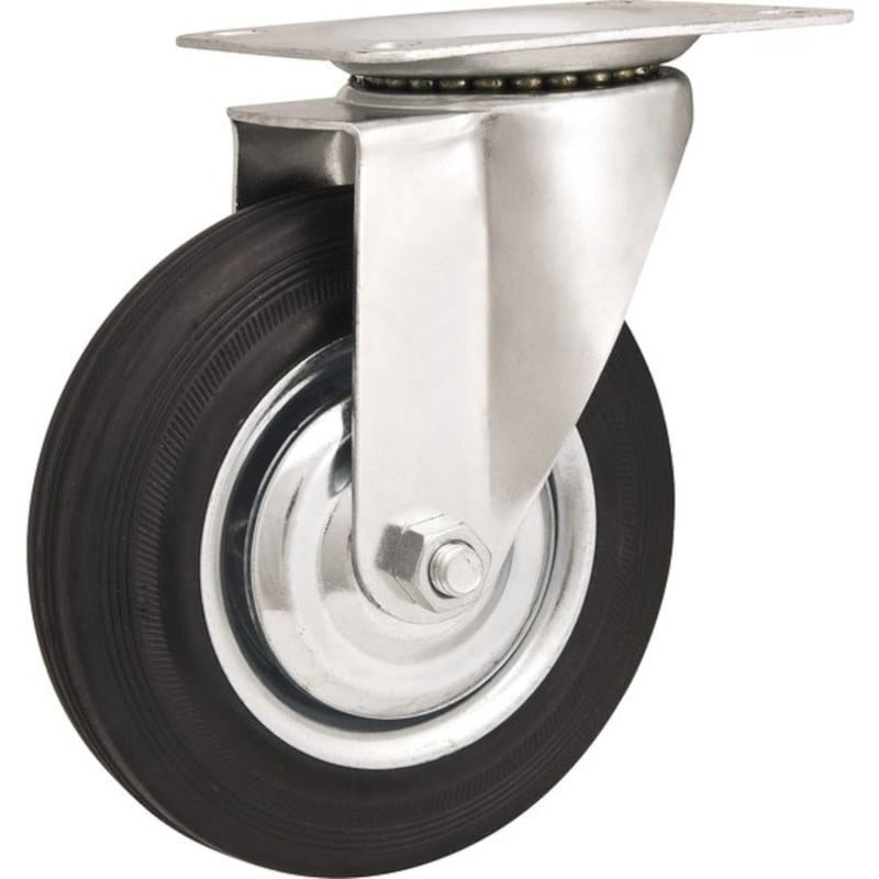 RODIZIO BORRACHA GIRA 5" - 100KGF LEVE