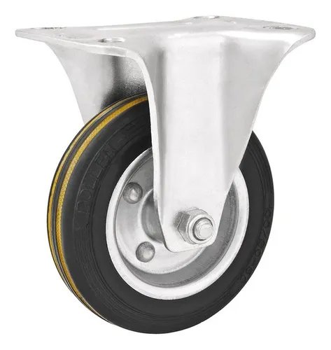 RODIZIO BORRACHA FIXO 8" - 180KGF MEDIO