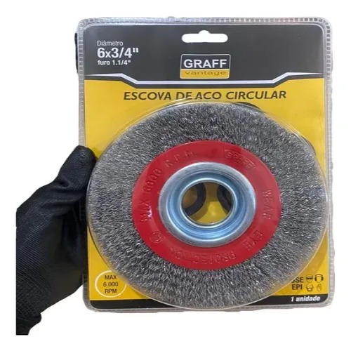 ESCOVA CIRC. LATAO 6" X 3/4" C/BUCHAS RED GRAFF VANT