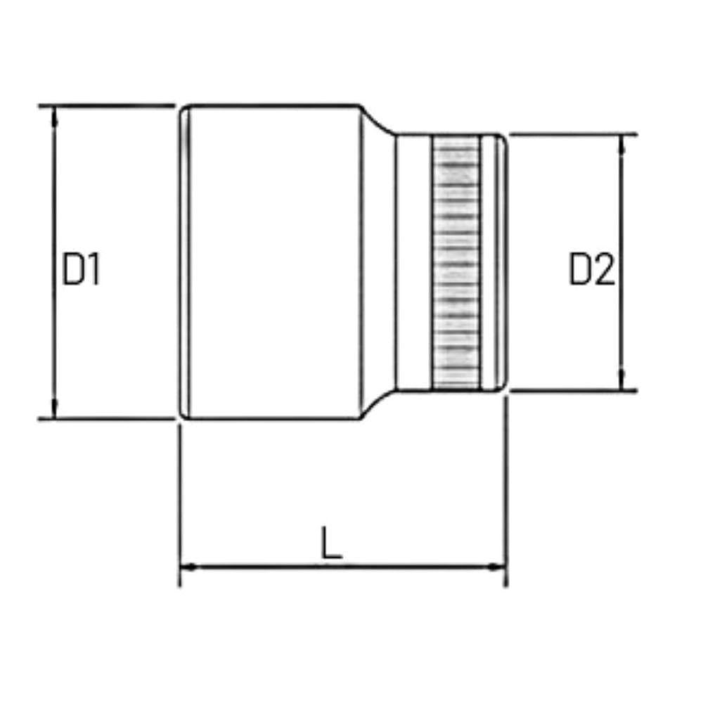 SOQUETE ESTRIADO 1/2" NOLL 10MM