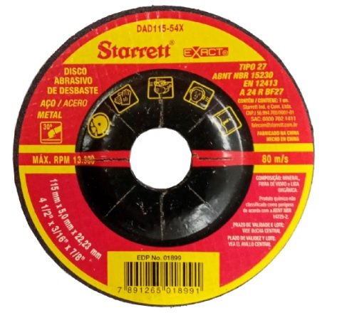 DISCO DESBASTE 4.1/2" X 7/8" STARRET