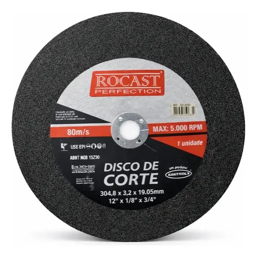 DISCO CORTE 12" X 1/8" X 5/8" ROCAST