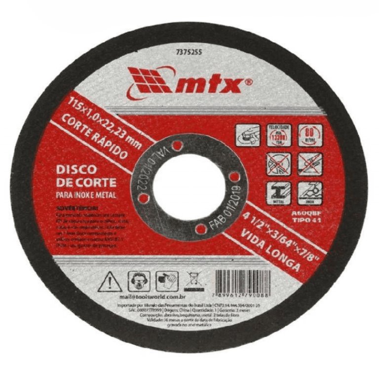 DISCO CORTE INOX  4.1/2" X 1,0 X 7/8" ROCAST