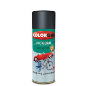 TINTA SPRAY PRETO RAPIDO USO GERAL 400ML - COLORGIN
