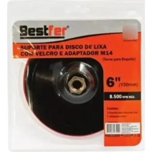 SUPORTE P/ DISCO LIXA VELCRO 6" ROSCA M14