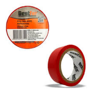 FITA ISOLANTE VERMELHA ANTICHAMA 18MMX5M BF