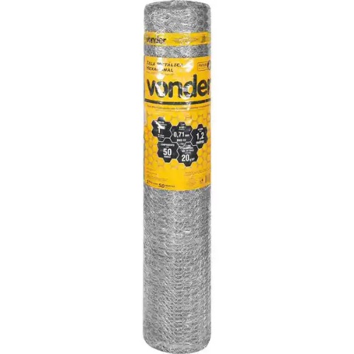 TELA HEX PINTEIRO 1" BWG 22 X 1,2M X 50M VONDER