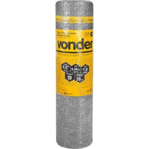 TELA HEX VIVEIRO 1/2" BWG 26 X 1,00 X 50M VONDER