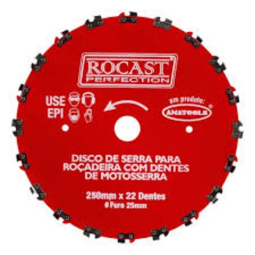 DISCO DE SERRA P/ROCADEIRA 22D MOTOSSERRA 250MM