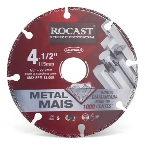 DISCO DIAM. 115 MM P/ CORTE DE METAL 4.1/2"