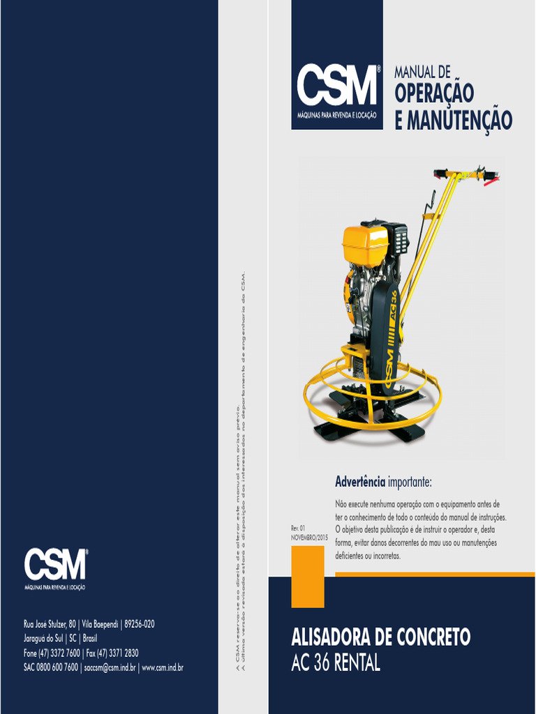 ALISADORA DE CONCRETO CSM ACR36 MOTOR 6,5HP