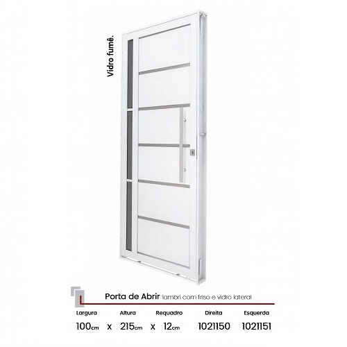 PORTA ALMOF C/FRIZO INOX LAT FIXA VD CZ ESQ
