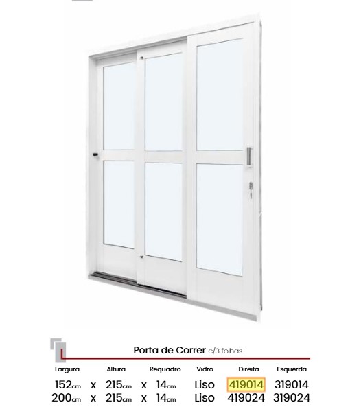 PORTA CORR 3F LISO QUALITY 1.52L X 2.15A DIR
