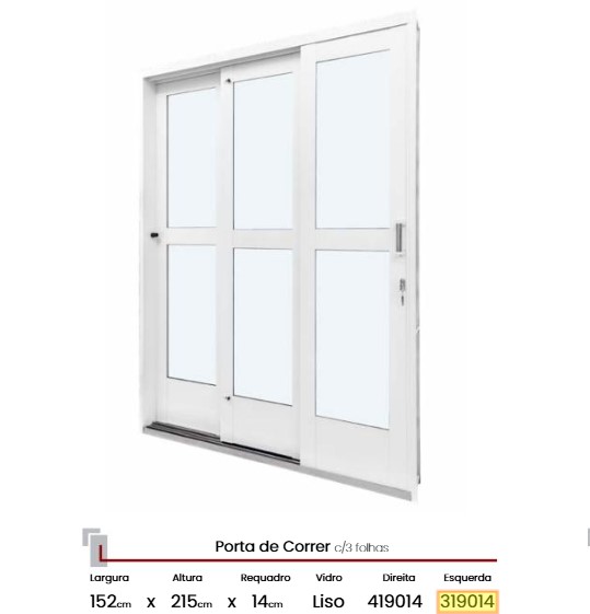 PORTA CORR 3F LISO QUALITY 1.52L X 2.15A ESQ