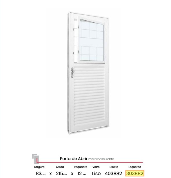PORTA MISTA BASC UNIC LISO 0.83LX2.15A ESQ