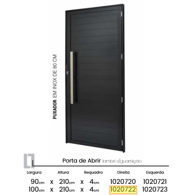PORTA ABRIR PT LAMBRI PUX RETANG 1.00L X 2.10A DIR