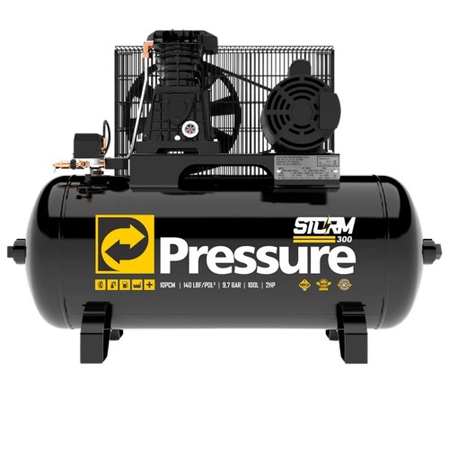 COMPRESSOR STORM 10PCM 100L 110V - TOMADA FACIL