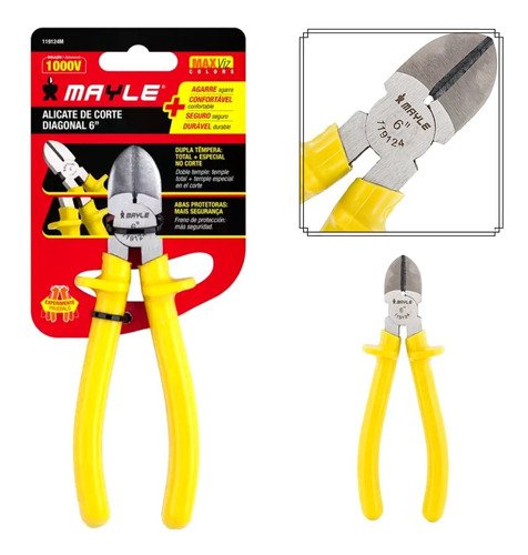 ALICATE CORTE DIAGONAL MAYLE 6" ISOLADO