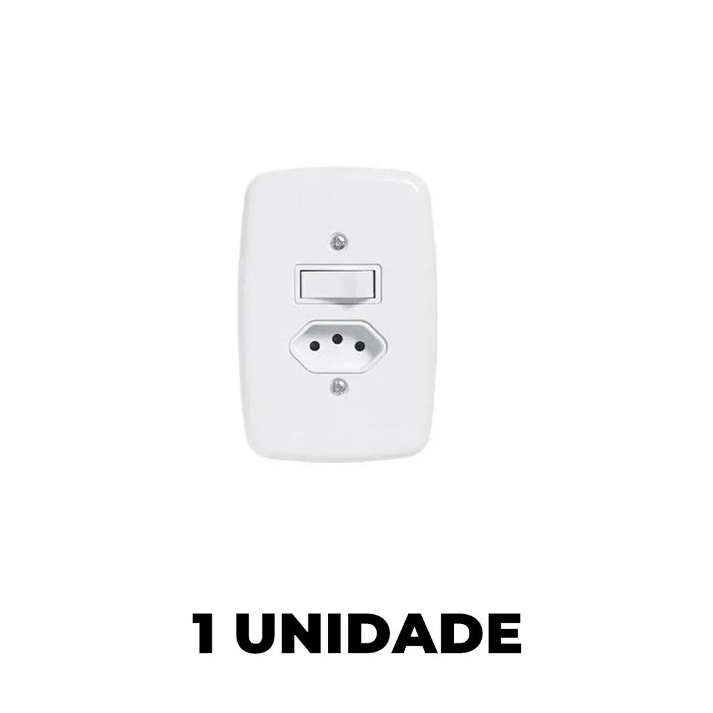 INTER.1 TECLA + TOMADA DUPLA 2P+T 10A SIMPLE