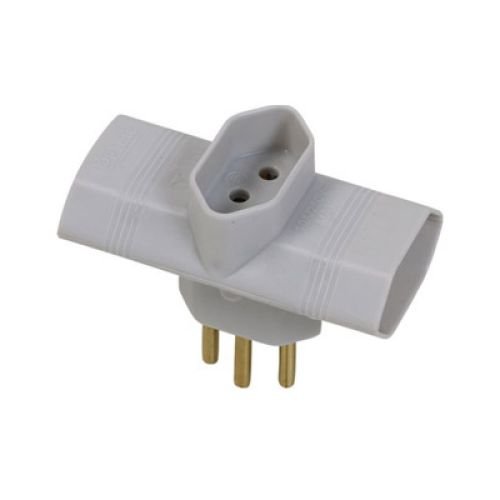 BENJAMIM 3 SAIDAS 2P+T 10A 250V CINZA