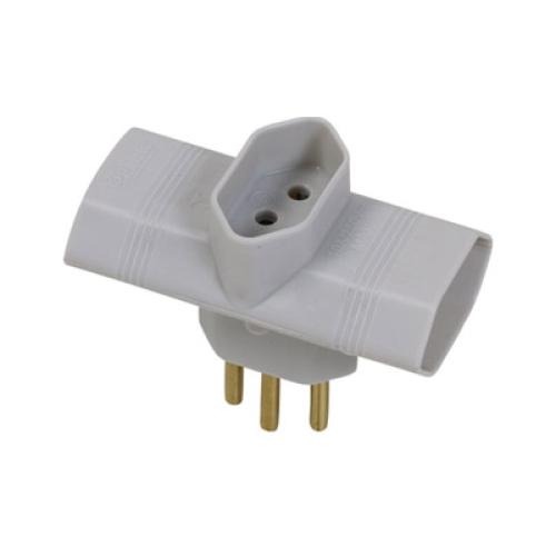 BENJAMIM 3 SAIDAS 2P+T 10A 250V CINZA