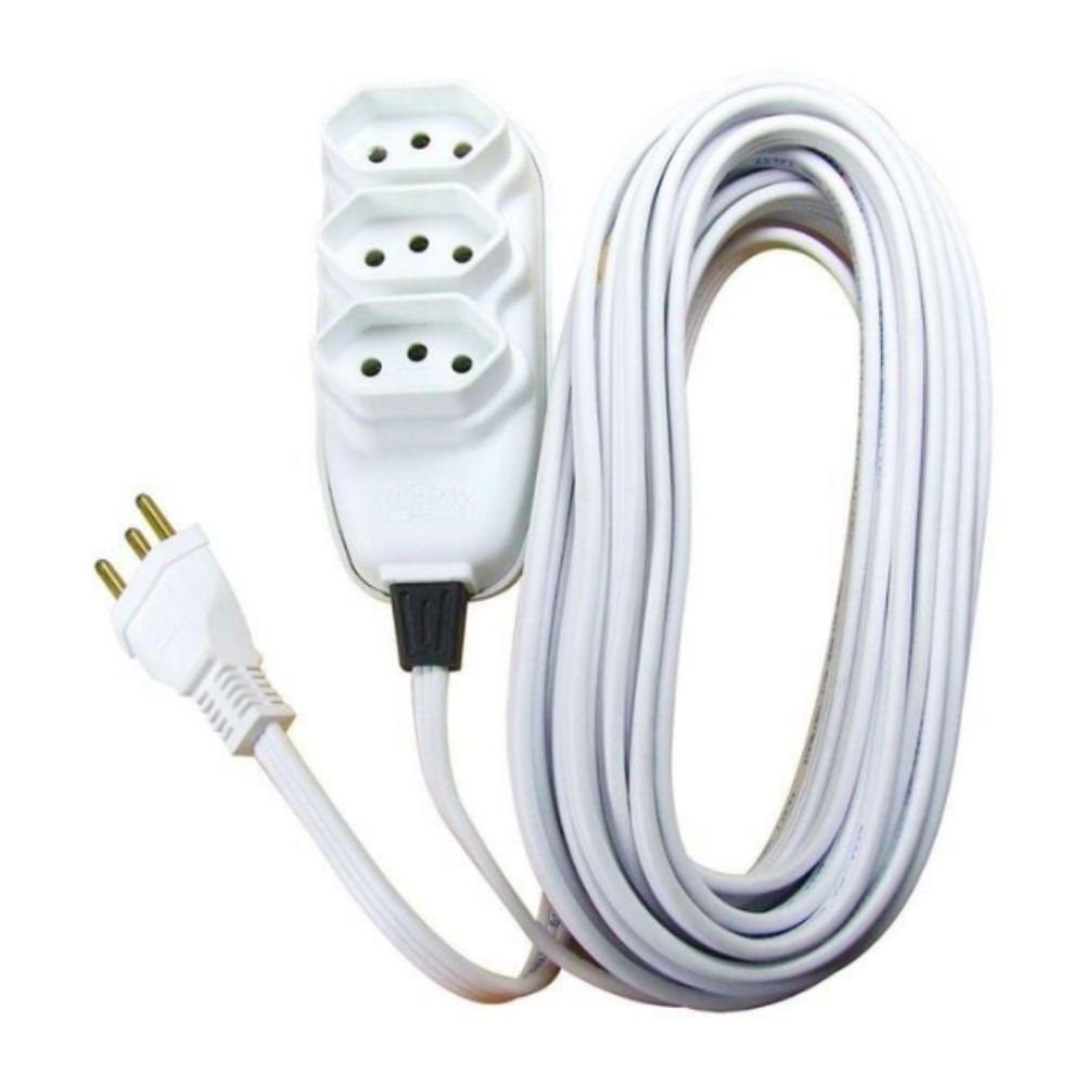 EXTENSAO 3 VIAS 10 METROS 2P CABO PP PRE