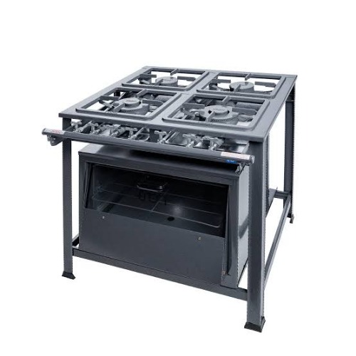 FOGAO IND 4 BOCAS 2QS 2QD C/FORNO VIDRO