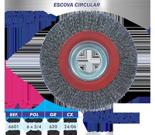 ESCOVA CIRCULAR OND 1/4 X 2 HAST 12MM 50/12