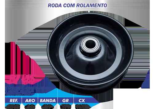 RODA C/ ROLAMENTO 4,0X8 CAP. 250KG PLUS 10/1