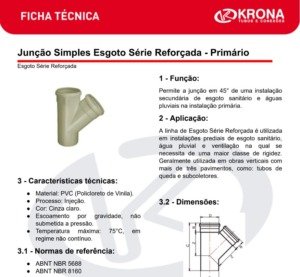 JUNCAO RED.45 SIMPLES P/ESG.PRIM - DN 150X100