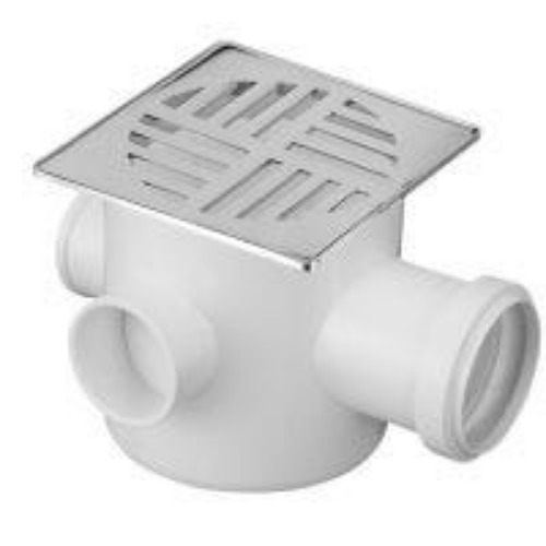CAIXA SIF QUADRADA CROM 3 ENTRADAS 100X100X50