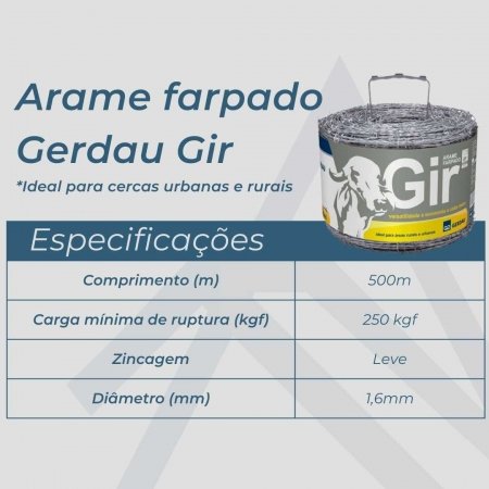 ARAME FARPADO 1;60MM 500M - ACEROSID