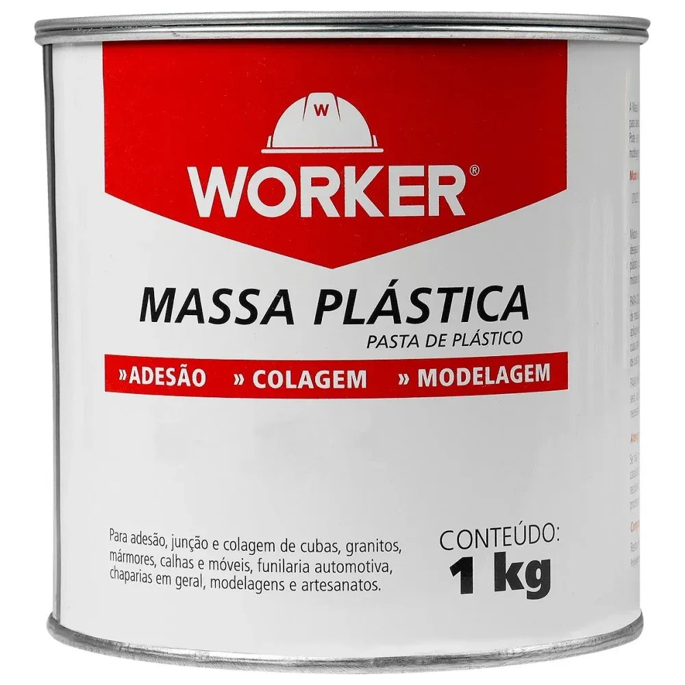 MASSA PLASTICA BRANCA 1KG - WORKER