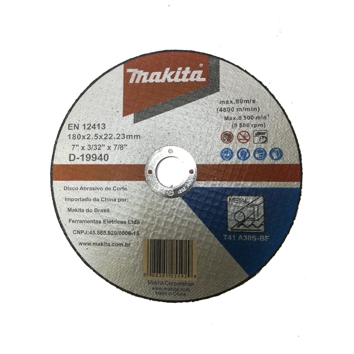 DISCO CORTE 7"- METAL 180MM MAKITA