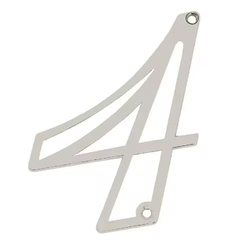 NUMERO EM ZAMAK NIQUELADO ( NO 4 ) - CART