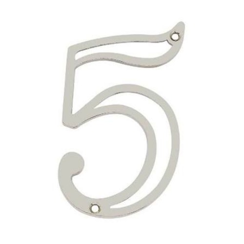 NUMERO EM ZAMAK NIQUELADO ( NO 5 ) - CART