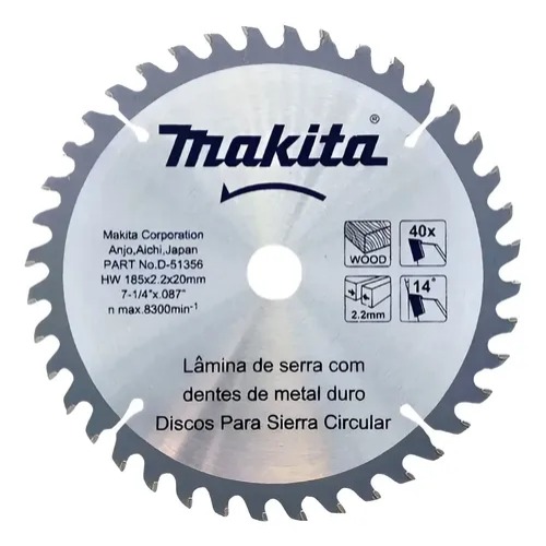 DISCO SERRA CIRCULAR 185MM X 20MM X 40D MADEIRA