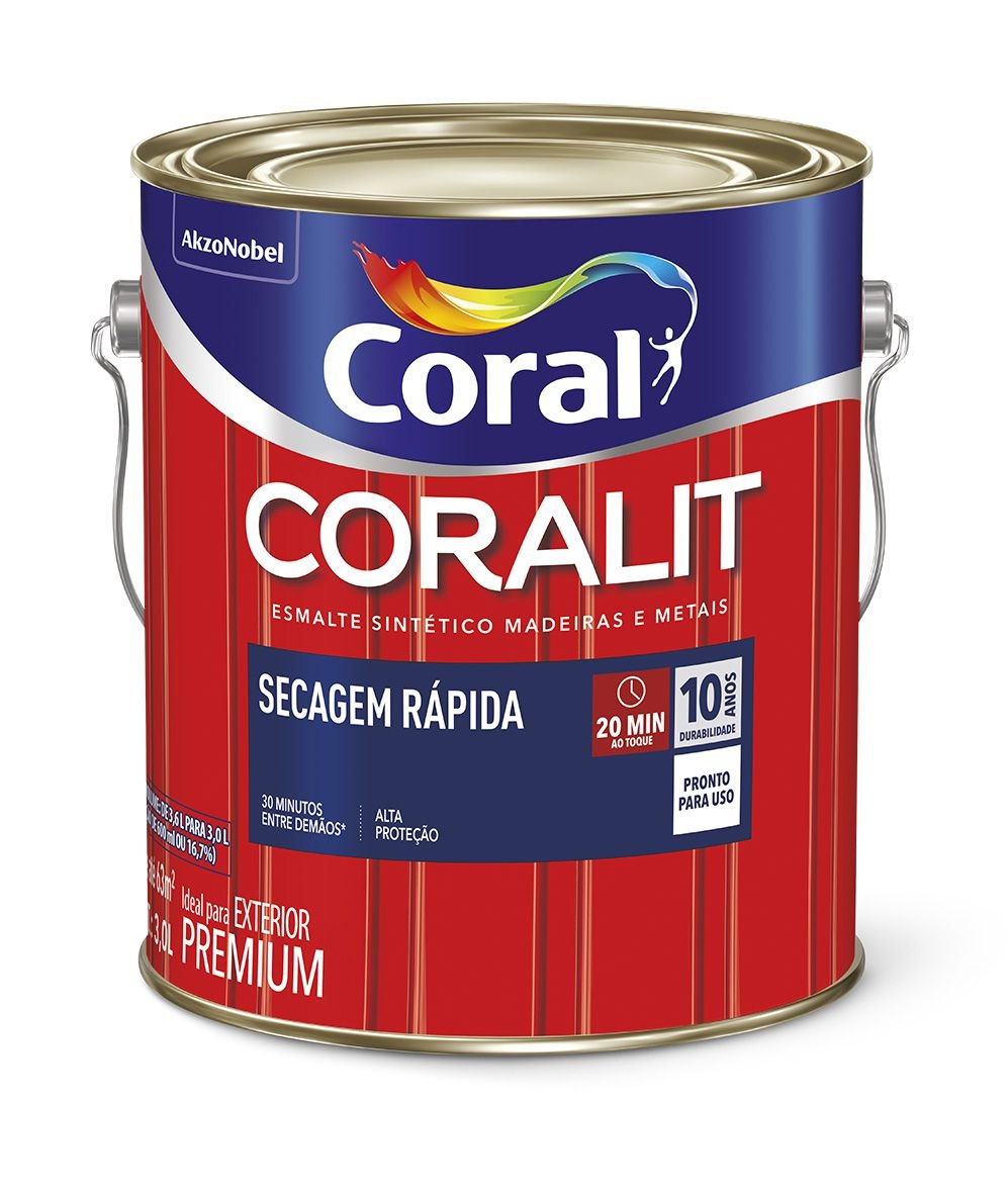 ESMALTE 3.6L ALUMINIO CORALIT SECAGEM RAPIDA