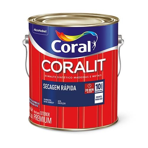 ESMALTE 3.6L BRANCO BRILHANTE CORALIT SECAGEM RAPIDA 7174