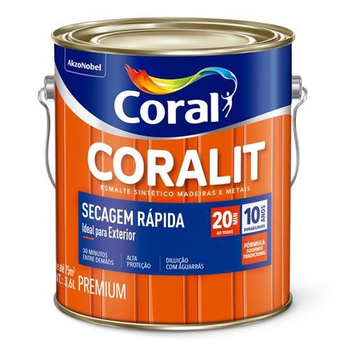 ESMALTE 3.6L PRETO CORALIT SECAGEM RAPIDA 7284
