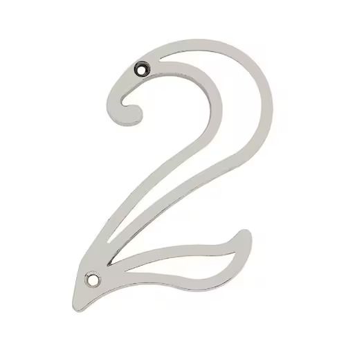 NUMERO EM ZAMAK NIQUELADO ( NO 2 ) - CART