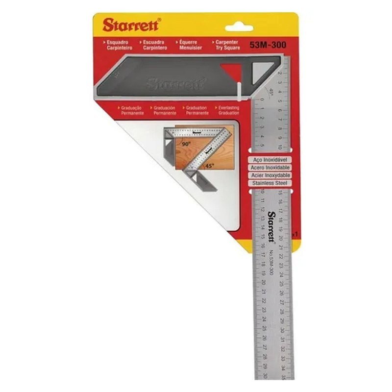 ESQUADRO CARPINTEIRO CABO ALUMINIO 300MM